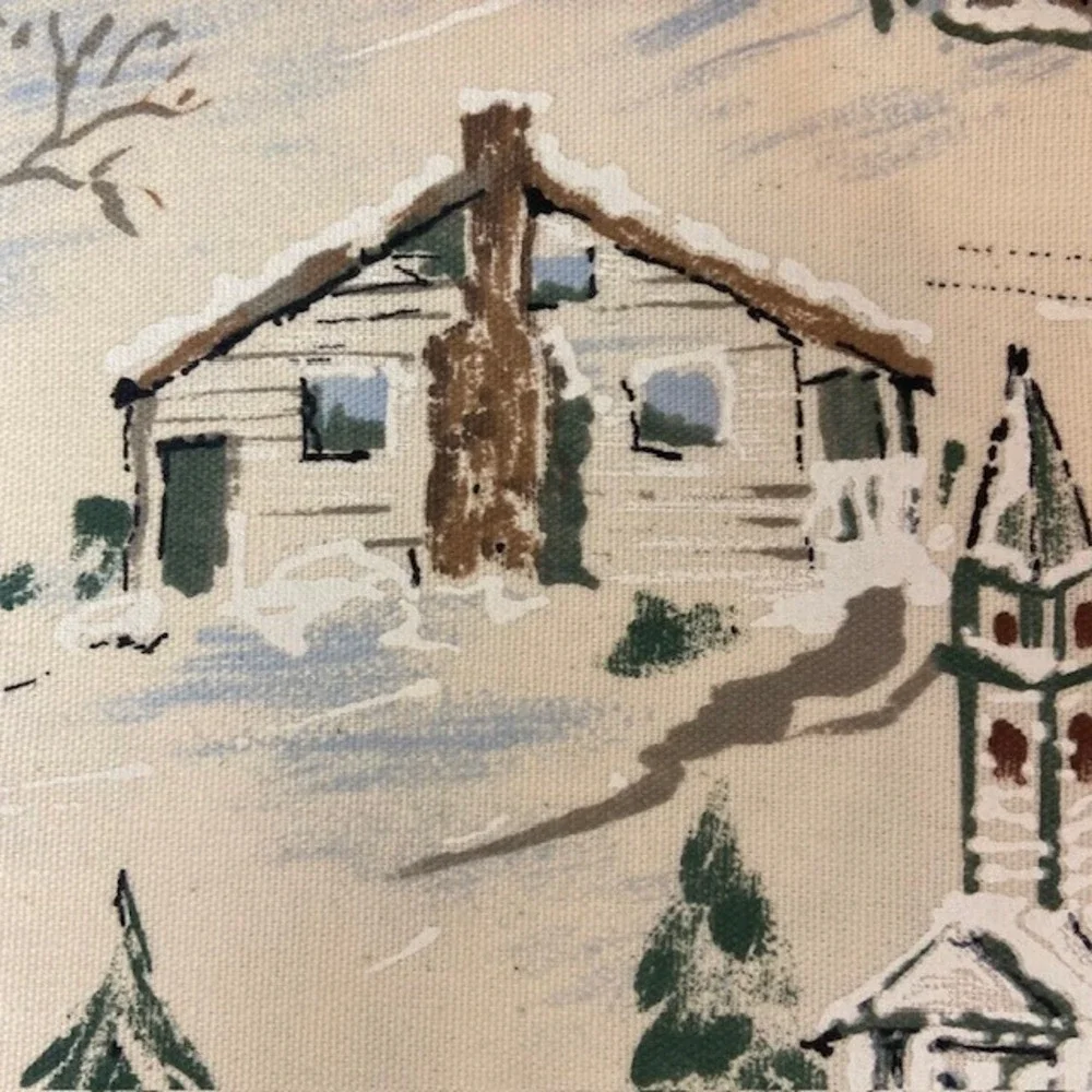 Charter Club Winter Village Christmas Tablecloth 60x104 Brushed Cotton Duck New